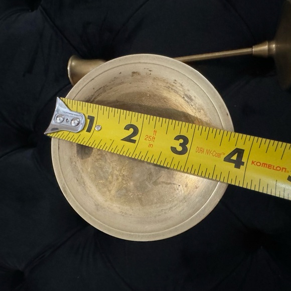 Vintage Brass Elegant Candle Holder Set Made in India MCM 80’s 90’s Short & Tall - Picture 2 of 13